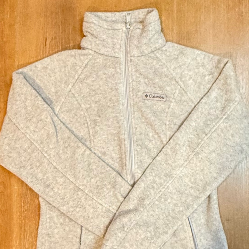 Columbia Women’s Fleece‎ Jacket Light Gray Full Zip Size XS